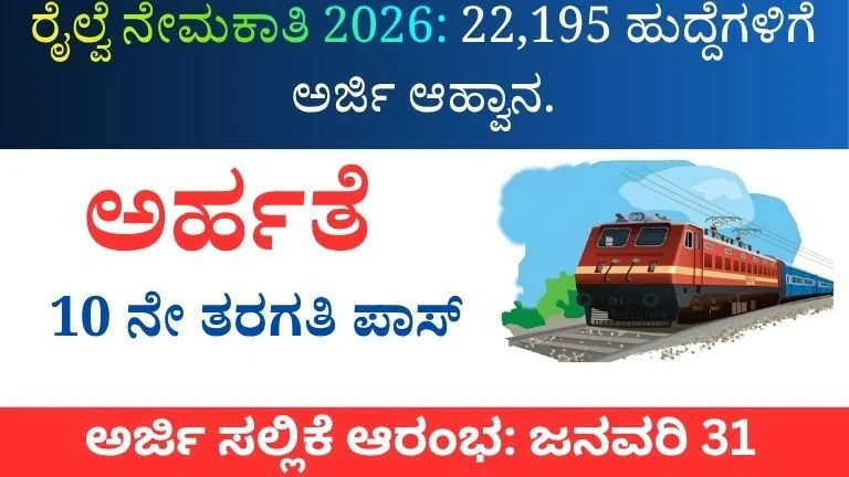 ರೈಲ್ವೆ ನೇಮಕಾತಿ 2026